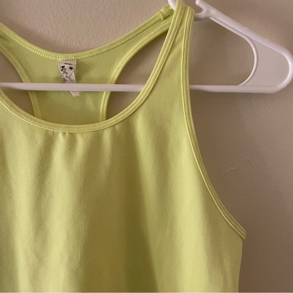 Champion small neon yellow tank top athletic workout top summer shirt comfort - Picture 3 of 5